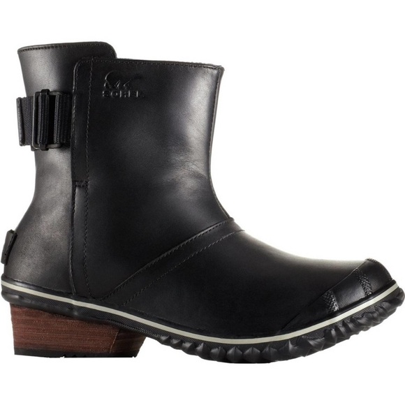 Sorel Black Leather and Rubber Slimpack Short Pull On Weather Riding Boots  7.5 - Picture 3 of 14